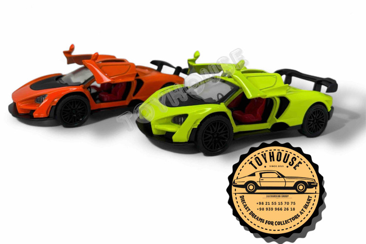 مکلارن-مک-لارن-فلزی-ماکت-ماشین-1:36-عقبکش-عقب-کش-موزیکال-چراغدار-سبز-سبزفسفری-نارنجی-فسفری