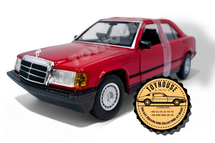 1:24مرسدس-بنز-ماشین-ماکت-ماکتفلزی-بوراگو-ٍe190-قرمز-کلاسیک-کلکسیون