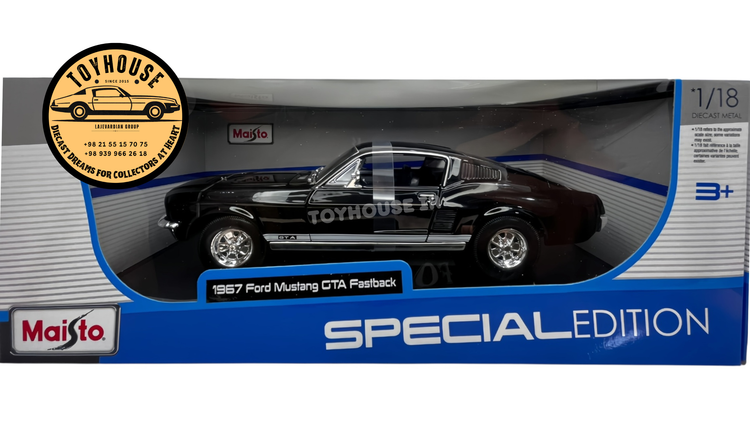 ماکت موستانگ مشکی فست بک ۱/۱۸ ۱:۱۸ مایستو ماکت ماشین امریکایی ماکت ماشین