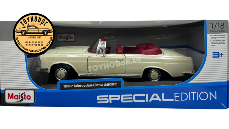 ماکت بنز ۲۸۰ se کوپه کروک ۱:۱۸ ۱/۱۸ مایستو ماکت ماشین بنز کلاسیک