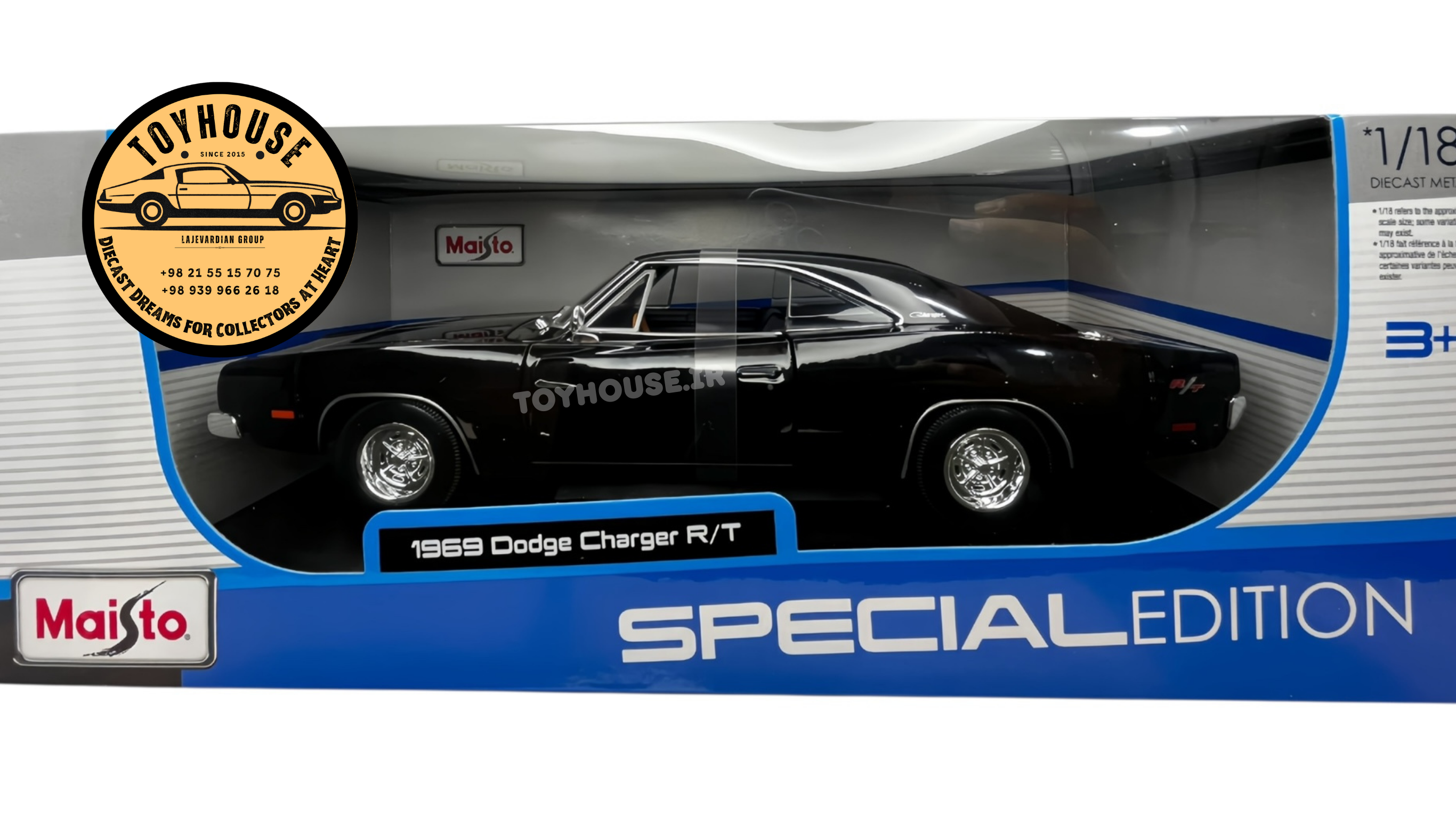 ماکت دوج شارژر ۱۹۶۹ مایستو ۱:۱۸ ۱/۱۸ ماکت ماشین کلاسیک امریکایی