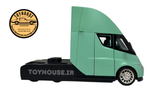 ماکت کامیون کشنده کله تریلی Truck Tesla Semi در رنگهای مشکی، سبز نعناعی و نقرهای مقیاس 1:24 چراغدار و موزیکال