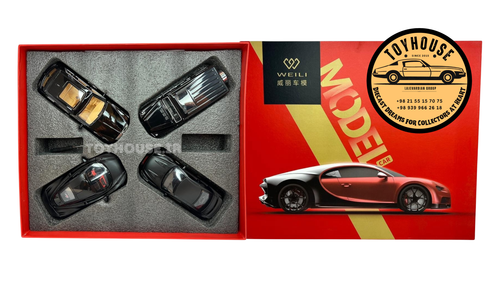 عکس پک ۴تایی ماشین فلزی ویلی مقیاس 1:32 موزیکال چراغدار ست کادویی ماشین فلزی