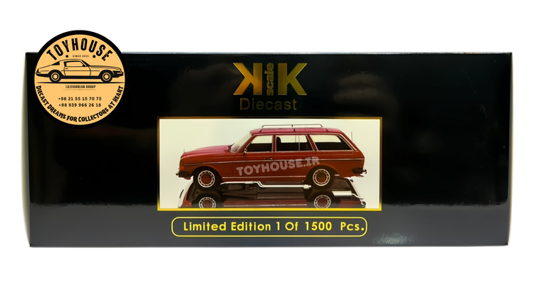 ماکت 1:18 مرسدس بنز S123 استیشن قرمز برند KK Scale نسخه محدود دانشجویی استیشن