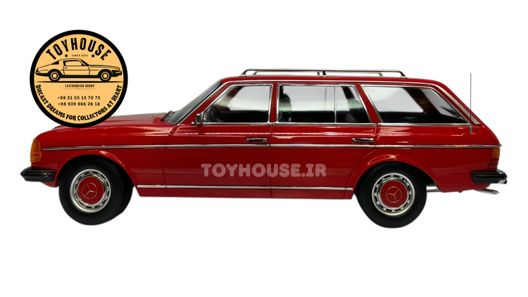 ماکت 1:18 مرسدس بنز دانشجویی استیشنS123 استیشن قرمز برند KK Scale نسخه محدود