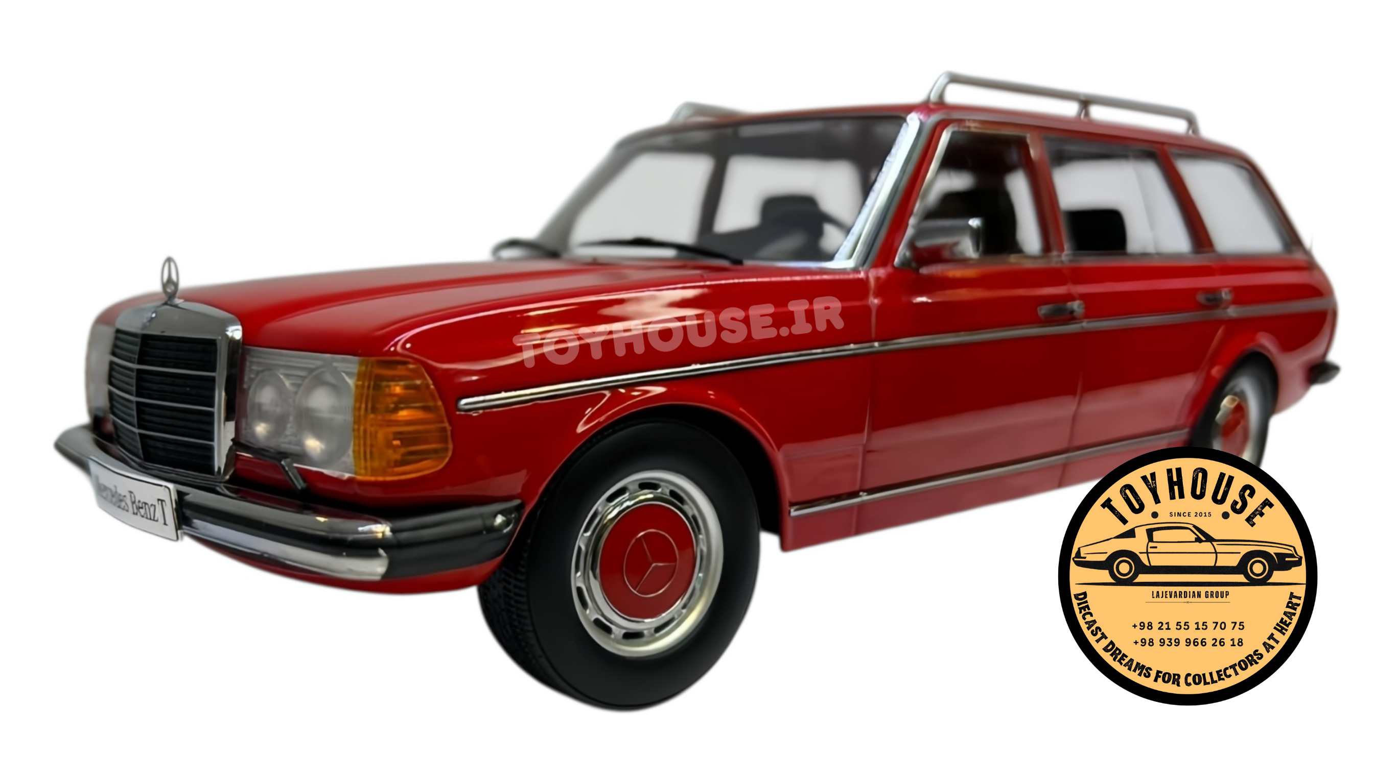 ماکت 1:18 مرسدس بنز دانشجویی استیشنS123 استیشن قرمز برند KK Scale نسخه محدود