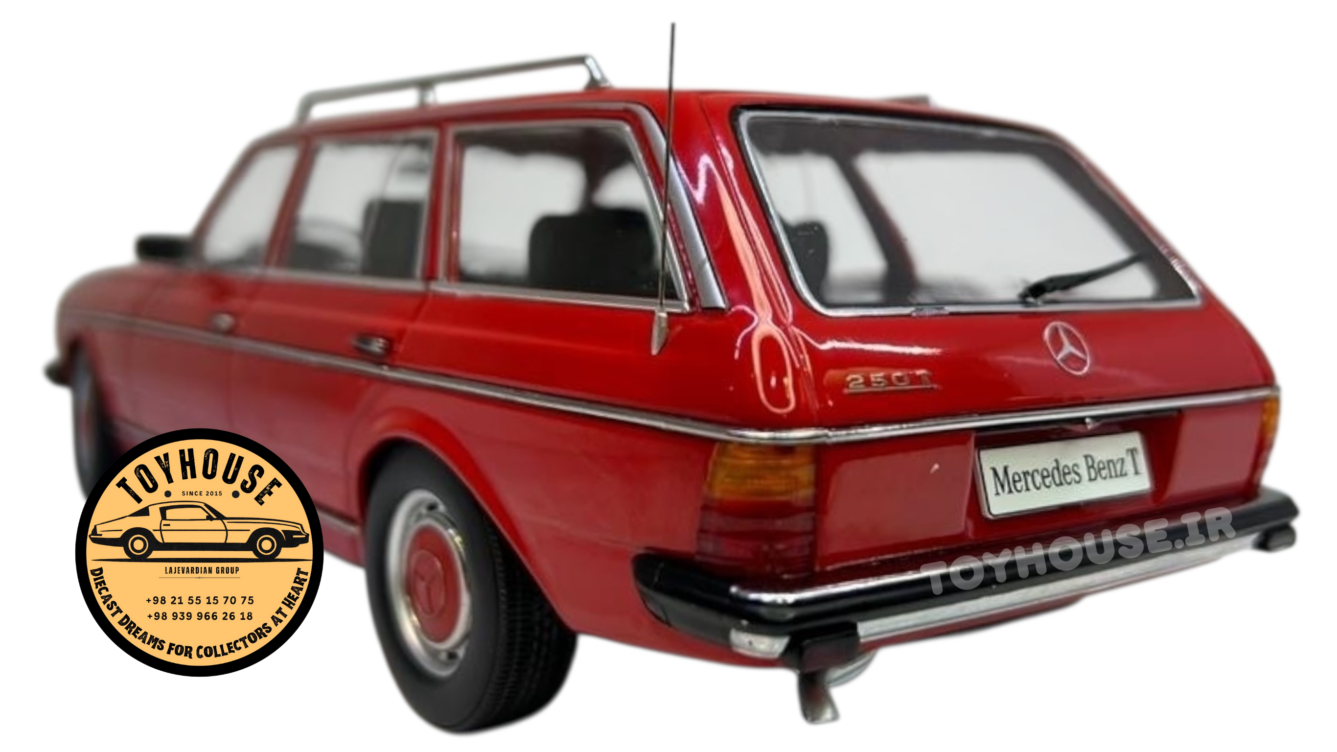 ماکت 1:18 مرسدس بنز دانشجویی استیشنS123 استیشن قرمز برند KK Scale نسخه محدود